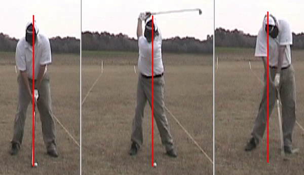 head in front of ball at impact