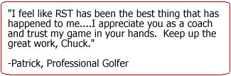 professional golfer quote about great golf instruction from Chuck Quinton