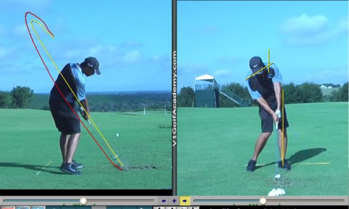 pro golfer gets swing plane improvement