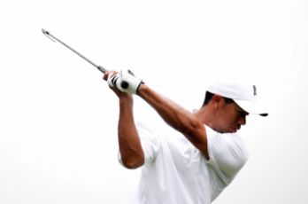 Tiger Woods at the 2005 Buick Invitational  working on his one plane golf swing with new coach Hank Haney